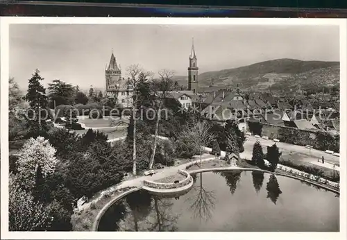 Weinheim Bergstrasse Schloss Schlosspark Teich Kat. Weinheim