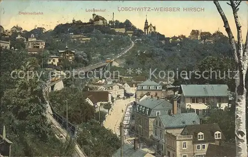 Loschwitz Weisser Hirsch Drahtseilbahn Louisenhof Restaurant Kat. Dresden