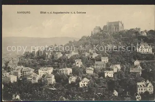 Marburg Lahn Blick von der Augustenruhe nach dem Schloss Kat. Marburg