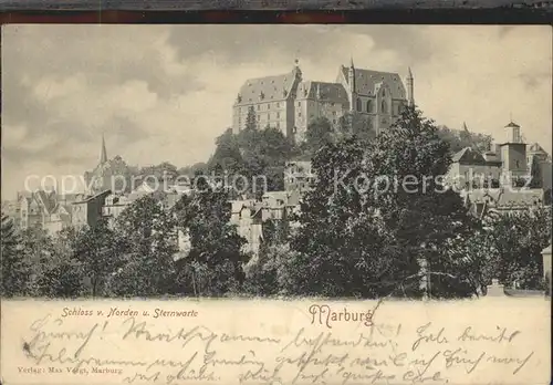 Marburg Lahn Schloss und Sternwarte Kat. Marburg