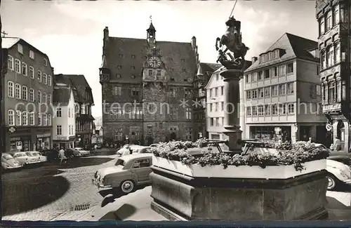 Marburg Lahn Marktplatz Brunnen Universitaetsstadt Kat. Marburg