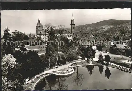 Weinheim Bergstrasse Schlosspark Teich Kat. Weinheim