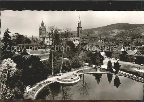 Weinheim Bergstrasse Schlosspark Teich Kat. Weinheim