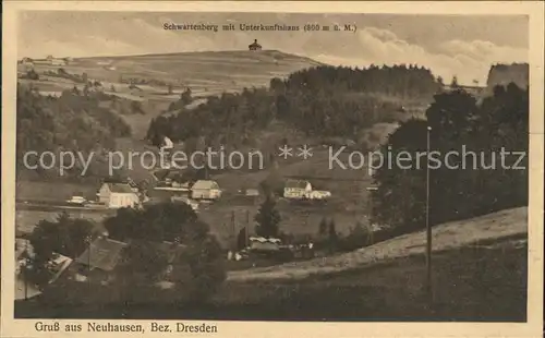Neuhausen Erzgebirge Schwartenberg mit Unterkunftshaus Kat. Neuhausen Erzgebirge