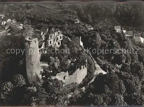 Weinheim Bergstrasse Burgruine Windeck 12. Jhdt. Fliegeraufnahme Kat. Weinheim