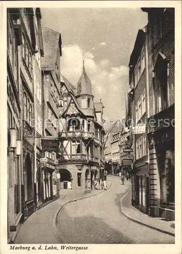 Marburg Lahn Wettergasse Kupfertiefdruck Kat. Marburg