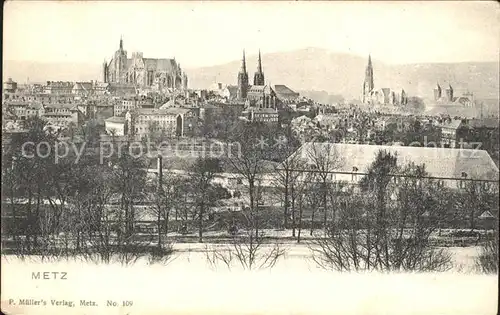 Metz Moselle Stadtbild mit Kathedrale Kirche Kat. Metz