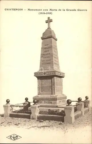 Chatenois Neufchateau Monument aux Morts de la Grande Guerre Kriegerdenkmal 1. Weltkrieg Kat. Chatenois