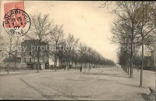 Courbevoie Avenue Gambetta Stempel auf AK Kat. Courbevoie