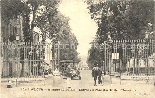 Saint Cloud Hauts de Seine Avenue du Palais Entree du Parc Grille d Honneur Kat. Saint Cloud