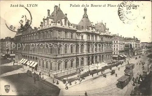 Lyon France Palais de la Bourse Place des Cordeliers Tram Kat. Lyon