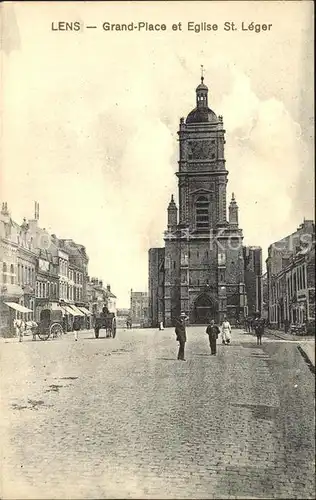 Lens Pas de Calais Grand Place Eglise St Leger Kat. Lens