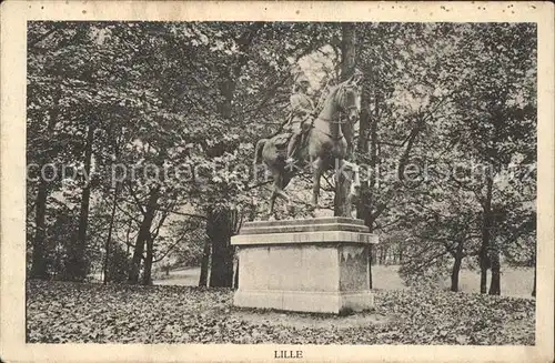 Lille Nord Denkmal Reiterstandbild Originalaufnahme vom Kriegsschauplatz Kat. Lille