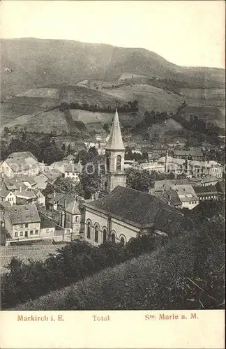 Markirch Ortsansicht mit Kirche Kat. Sainte Marie aux Mines