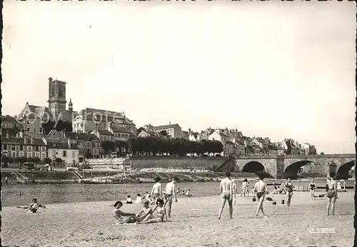 Nevers Nievre Vue generale de la plage Pont Kat. Nevers