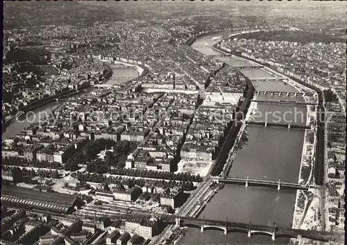 Lyon France Presqu Ile le Rhone et la Saone vue aerienne Kat. Lyon