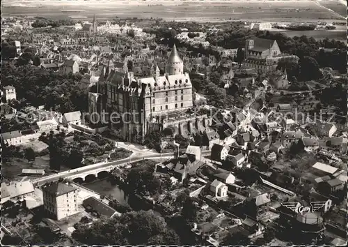 Chateaudun Chateau le Loir et la Ville vue aerienne Kat. Chateaudun