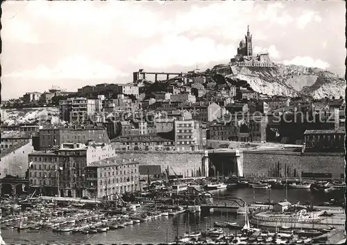 Marseille Bassin du Carenage Basilique de Notre Dame de la Garde Kat. Marseille