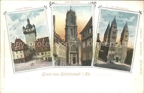 Schlettstadt Turm Muenster St Fideskirche Kat. Selestat
