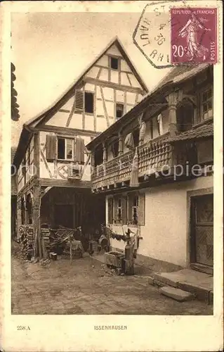 Issenhausen Wohnhaus Fachwerkhaus Stempel auf AK Kat. Issenhausen