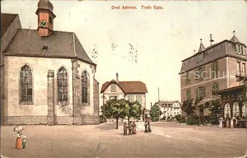 Drei aehren Trois Epis Ortspartie Kirche Kat. Ammerschwihr