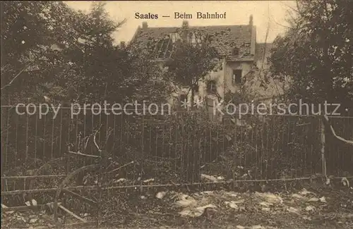 Saales Partie beim Bahnhof Truemmer 1. Weltkrieg Kat. Saales