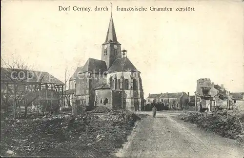 Cernay durch franzoesische Granaten zerstoert 1. Weltkrieg Kat. Cernay