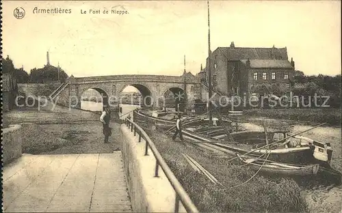 Armentieres Pont de Nieppe Bateau Kat. Armentieres
