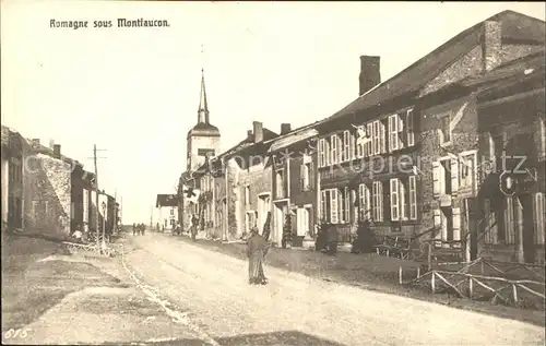 Romagne sous Montfaucon Strassenpartie Kirche Kat. Romagne sous Montfaucon