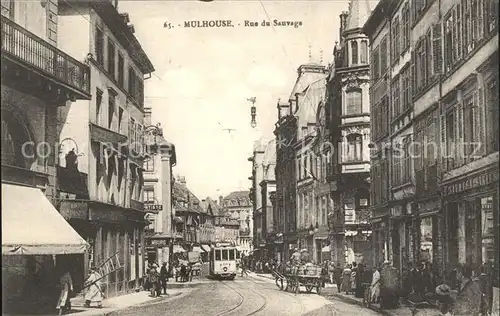 Mulhouse Muehlhausen Rue du Sauvage Tram Kat. Mulhouse