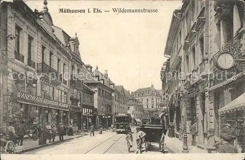 Muelhausen Elsass Wildemannstrasse Strassenbahn Kat. Mulhouse