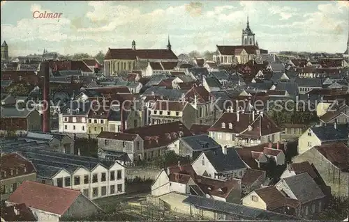 Colmar Haut Rhin Elsass Stadtbild mit Kirche Kat. Colmar