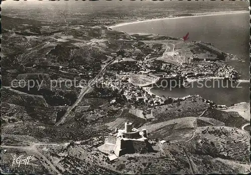 Collioure Fort Saint Elme Ville Plage d Argeles vue aerienne Kat. Collioure