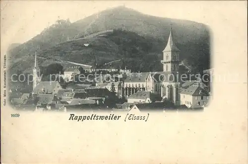 Rappoltsweiler Haut Rhin Elsass Ortsansicht mit Kirche Kat. Ribeauville