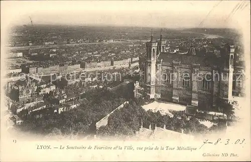 Lyon France Sanctuaire de Fourviere vue prise de la Tour Metallique Kat. Lyon