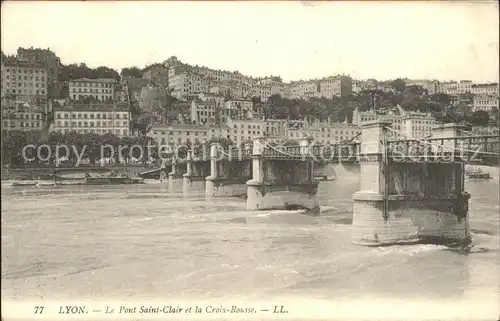 Lyon France Pont Saint Clair et la Croix Rousse Kat. Lyon