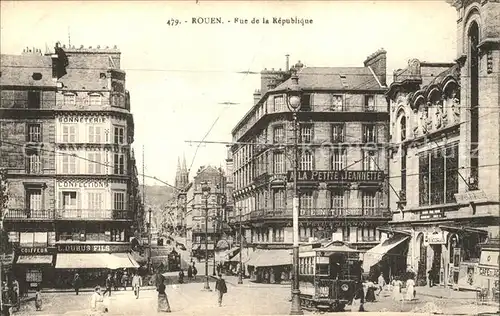 Rouen Rue de la Republique Tram Kat. Rouen