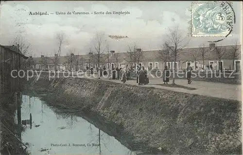 Aubigne Racan Usine de Varennes Sortie des Employes Kat. Aubigne Racan