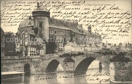 Laval Mayenne Vieux Pont et Chateau Kat. Laval