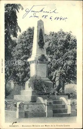 Nomeny Monument Militaire aux Morts de la Grande Guerre Kriegerdenkmal Kat. Nomeny