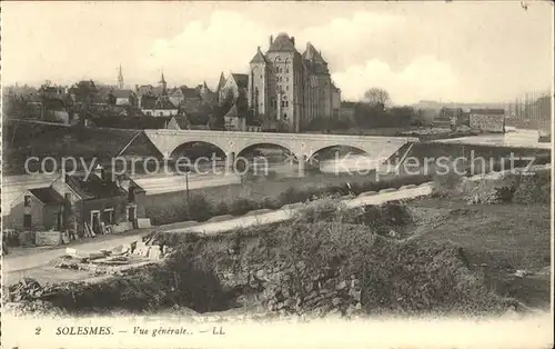 Solesmes Sarthe Vue generale Pont Kat. Solesmes