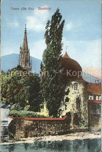 Thann Haut Rhin Elsass Stadtbild Kirchturm Kat. Thann