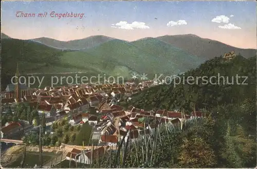 Thann Haut Rhin Elsass Panorama mit Engelsburg Vogesen Kat. Thann