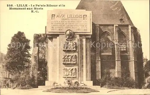 Lille Nord Palais Rihour Monument aux Morts Kriegerdenkmal Kat. Lille