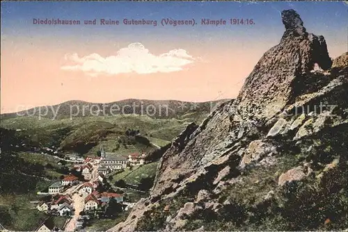 Diedolshausen Ruine Gutenburg Kaempfe 1914 16 Vogesen Kat. Le Bonhomme