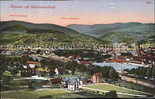 Muenster Haut Rhin Elsass Panorama mit Reichsackerkopf Vogesen Kat. Munster