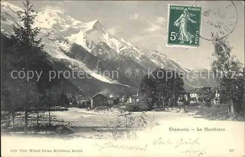 Chamonix Vue partielle et le Mont Blanc Kat. Chamonix Mont Blanc