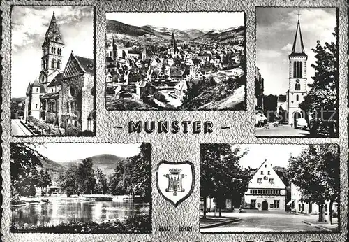 Munster Haut Rhin Elsass Teilansichten Kirche Vogesen Wappen Kat. Munster