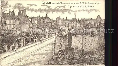 Lille Nord apres le bombardement October 1914 Grande Guerre 1. Weltkrieg Kat. Lille