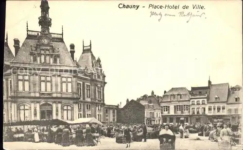 Chauny Aisne Place Hotel de Ville Marche Kat. Chauny
